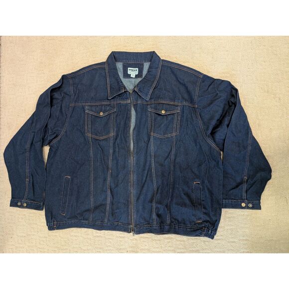 Duke Habrand Denim Jacket Mens Size 4X 4XL Blue Full Zip Orange Thread - Picture 1 of 9